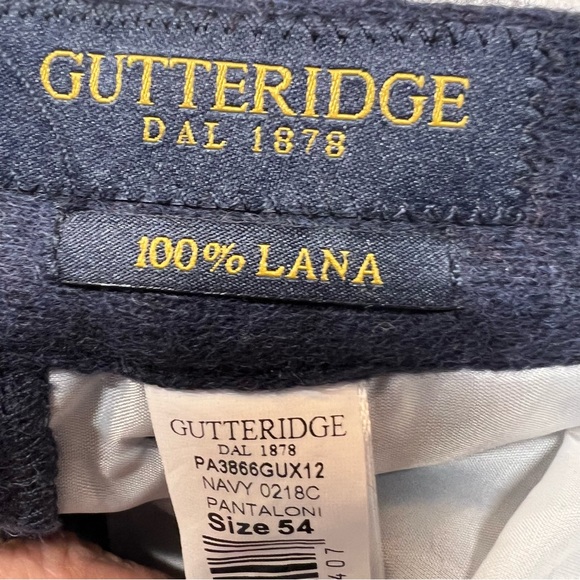 Gutteridge Men's Pure Wool Drawstring Trousers Navy Size IT 54 (US 38) NWT - Picture 3 of 14